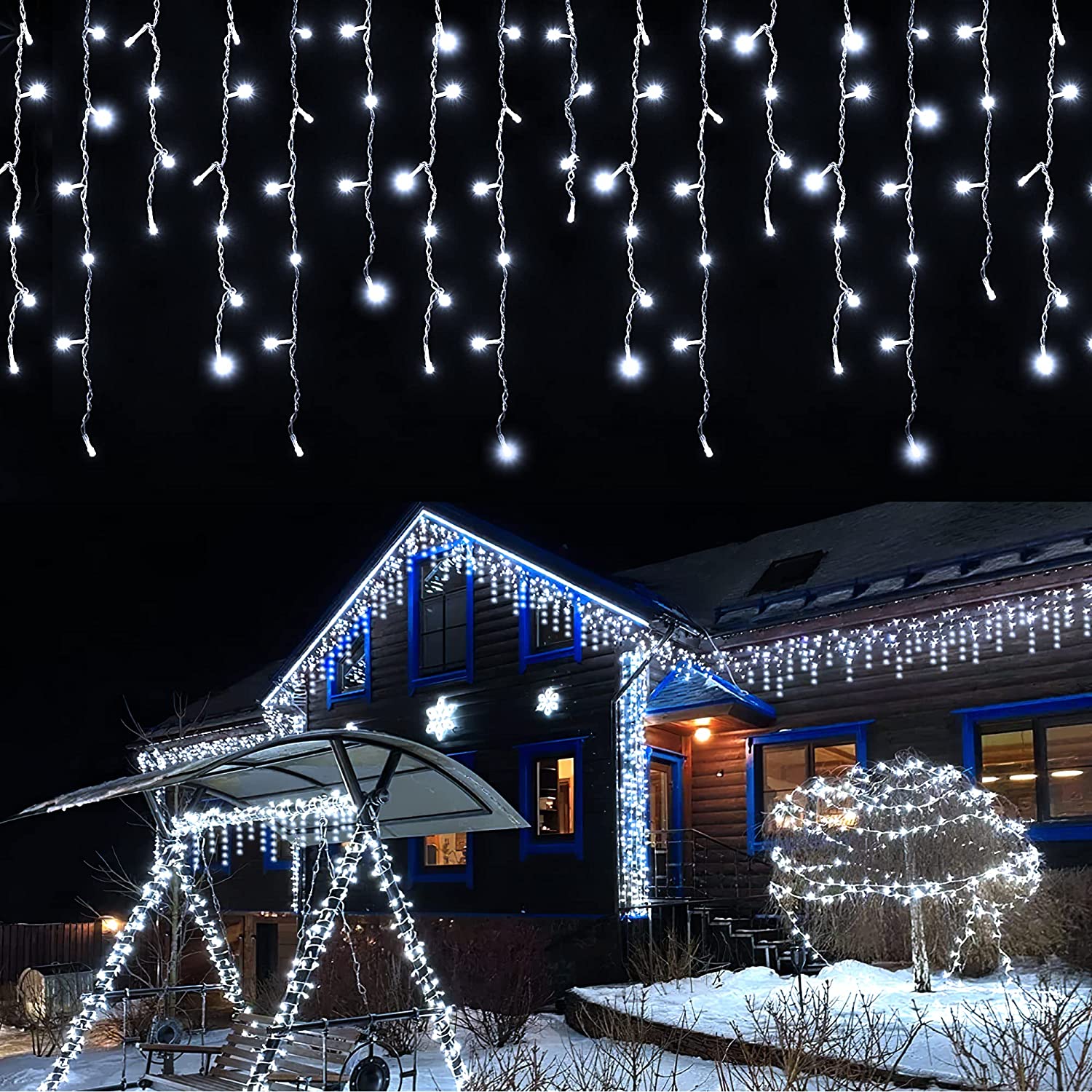 108ft 300LED Christmas Lights Connectable with 8 Modes & Timer