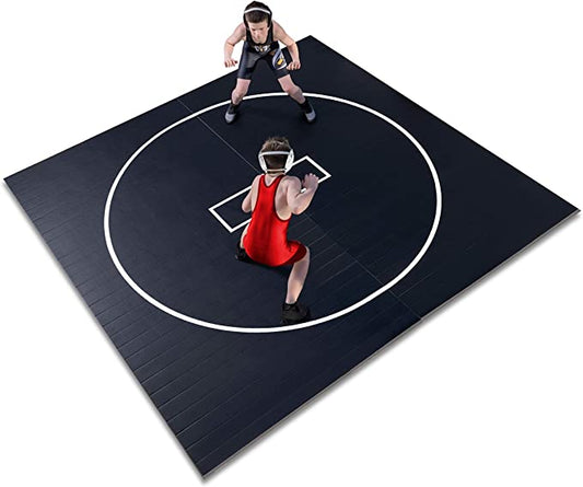 AmyHomie 10' x 10' Wrestling Mat, Thick Wrestling Mats for Home, Judo Mats, Tatami Wrestling Mat