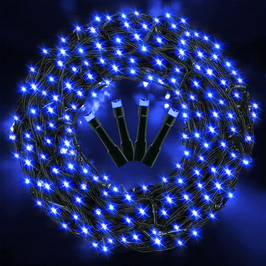 AmyHomie Blue Christmas Lights, 108Ft 300LED Halloween Lights Outdoor Waterproof, End-to-End Indoor Fairy Decorative Lights for Wedding, Party, Halloween Christmas Decor