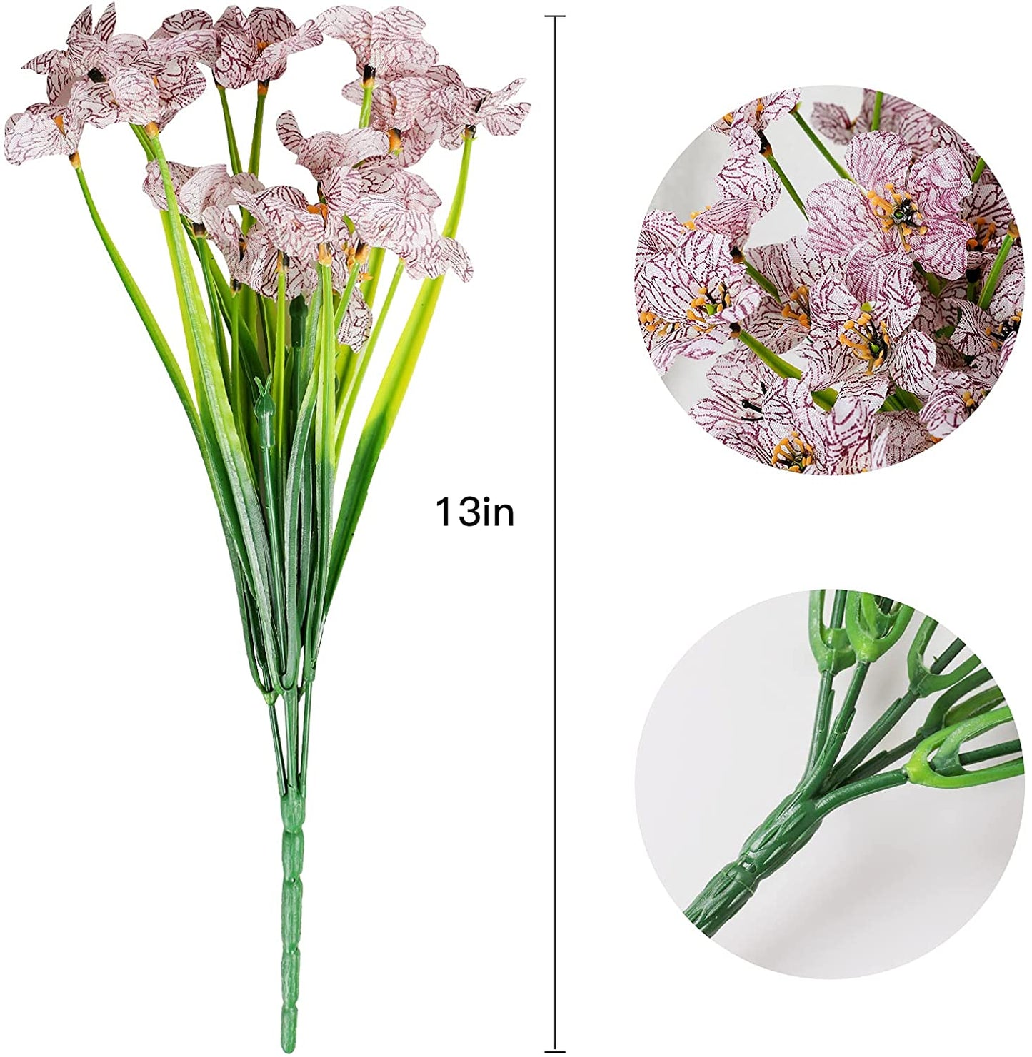 AmyHomie 20 Bundles Artificial Flowers Outdoor UV Resistant Faux Flowers No Fade Fake Plastic Plants Garden Porch Window Box Decorating