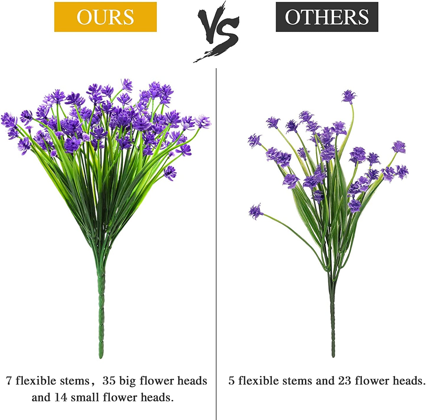 AmyHomie 20 Bundles Artificial Flowers Outdoor UV Resistant Faux Flowers No Fade Fake Plastic Plants Garden Porch Window Box Decorating